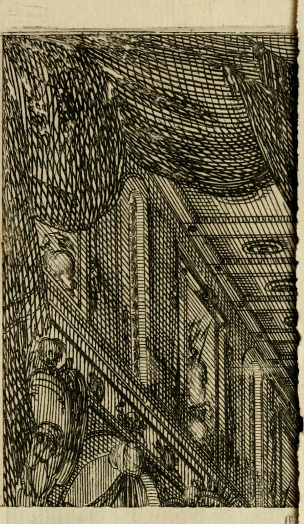 An illustration from Esequie del serenissimo principe Francesco : celebrate in Fiorenza dal serenissimo Ferdinando II, granduca di Toscana, suo fratello, nell'insigne collegiata di S. Lorenzo il dì 30 d'agosto 1634, 1634, leaf 6