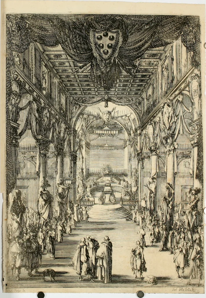 An illustration from Esequie del serenissimo principe Francesco : celebrate in Fiorenza dal serenissimo Ferdinando II, granduca di Toscana, suo fratello, nell'insigne collegiata di S. Lorenzo il dì 30 d'agosto 1634, 1634, leaf 7