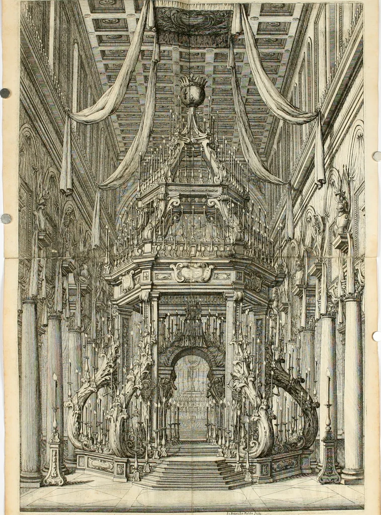 An illustration from Esequie del serenissimo Ferdinando II, gran duca di Toscana celebrate in Firenze dal serenissimo gran duca Cosimo III, 1671, leaf 11
