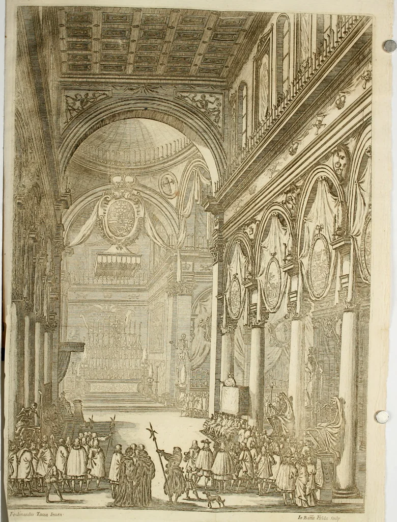 An illustration from Esequie di Filippo IV. cattolico re di Spagna : celebrate in Firenze dal serenissimo Ferdinando II. gran duca di Toscana, 1665, leaf 49