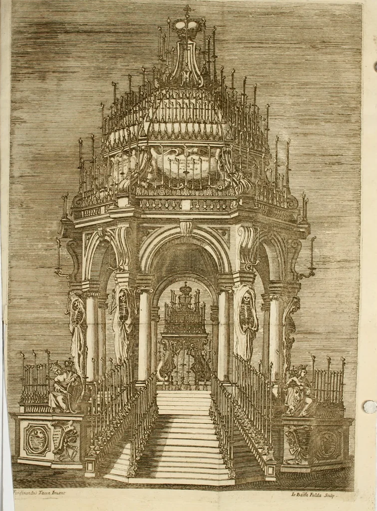 An illustration from Esequie di Filippo IV. cattolico re di Spagna : celebrate in Firenze dal serenissimo Ferdinando II. gran duca di Toscana, 1665, leaf 51