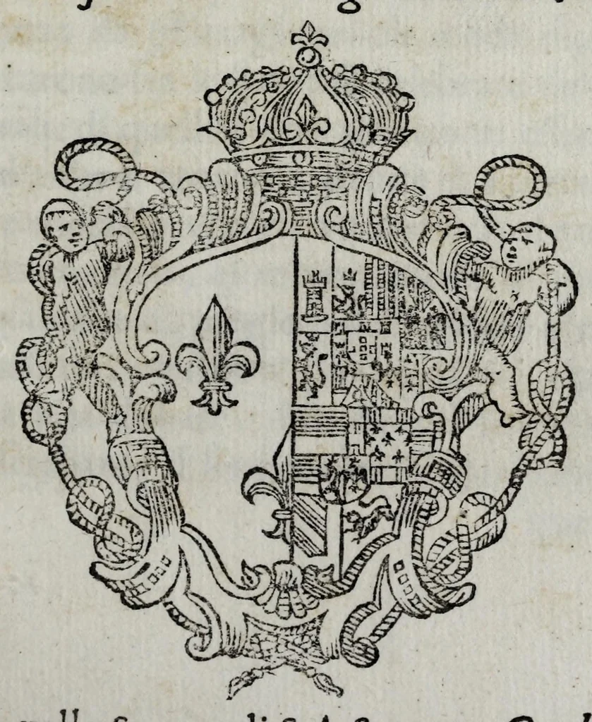 An illustration from Eseqvie d'Anna Maria Mavrizia d'Avstria cristianissima regina di Francia : celebrate in Firenze dal serenissimo Ferdinando II. gran dvca di Toscana, 1666, leaf 7