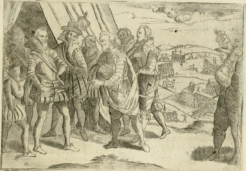 An illustration from Eseqvie d'Arrigo qvarto cristianissimo re di Francia, e di Navarra : celebrate in Firenze dal serenissimo don Cosimo II granduca di Toscana, 1610, leaf 42