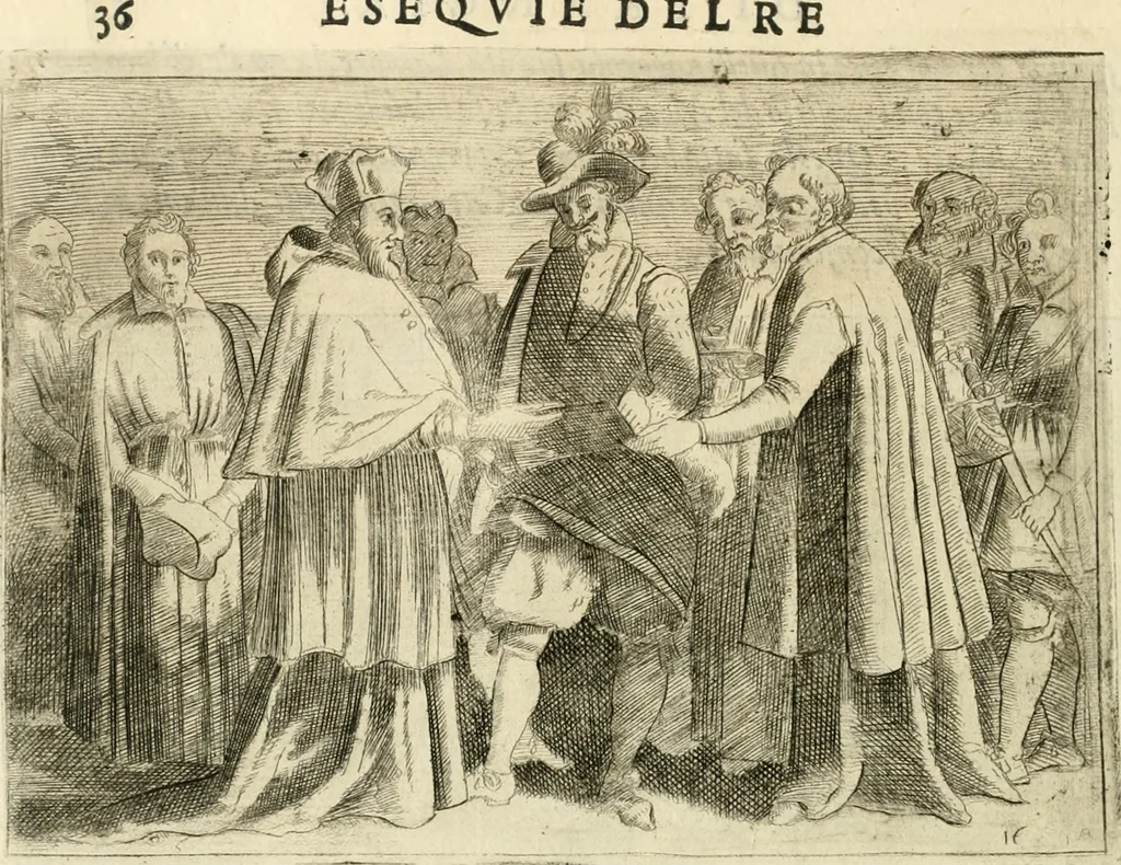 An illustration from Eseqvie d'Arrigo qvarto cristianissimo re di Francia, e di Navarra : celebrate in Firenze dal serenissimo don Cosimo II granduca di Toscana, 1610, leaf 43