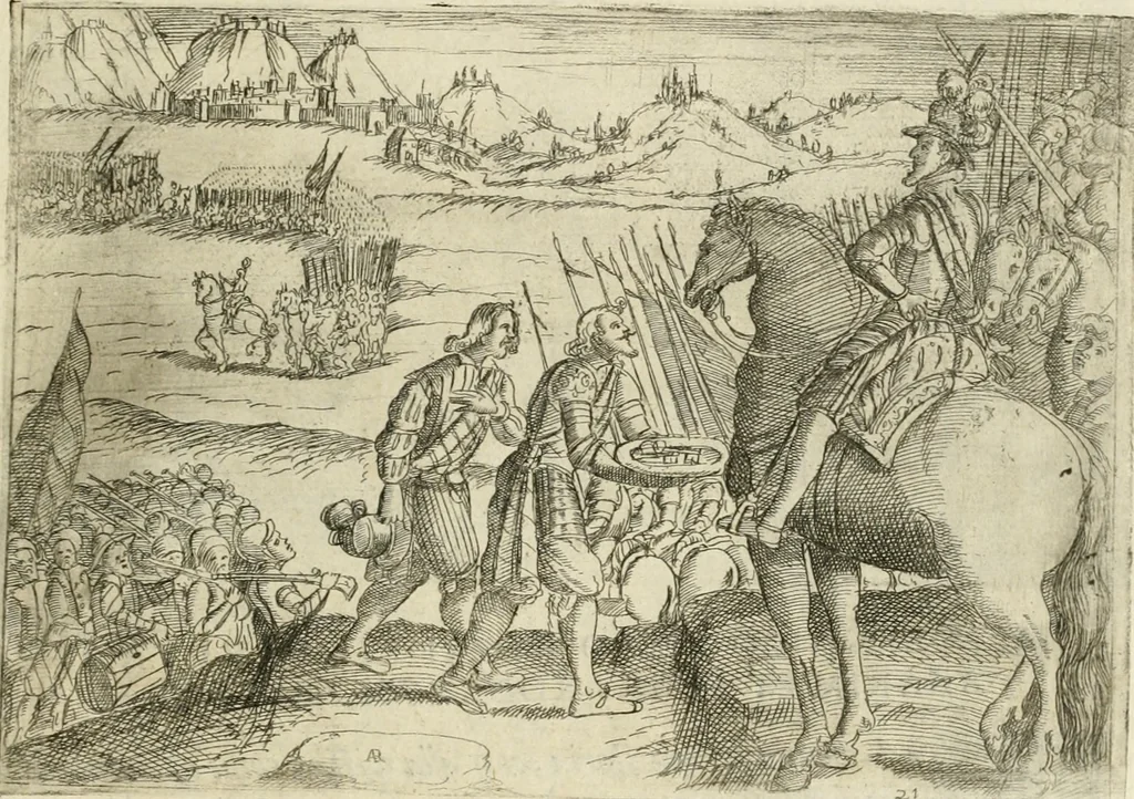An illustration from Eseqvie d'Arrigo qvarto cristianissimo re di Francia, e di Navarra : celebrate in Firenze dal serenissimo don Cosimo II granduca di Toscana, 1610, leaf 48