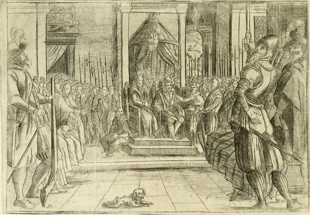 An illustration from Eseqvie d'Arrigo qvarto cristianissimo re di Francia, e di Navarra : celebrate in Firenze dal serenissimo don Cosimo II granduca di Toscana, 1610, leaf 51