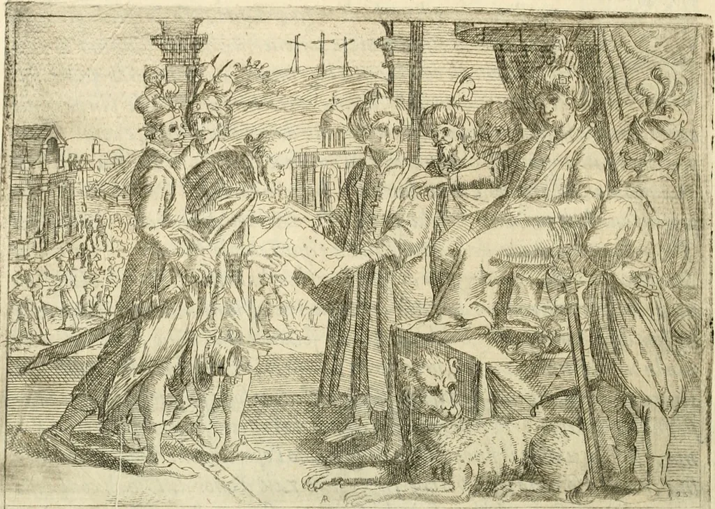An illustration from Eseqvie d'Arrigo qvarto cristianissimo re di Francia, e di Navarra : celebrate in Firenze dal serenissimo don Cosimo II granduca di Toscana, 1610, leaf 53