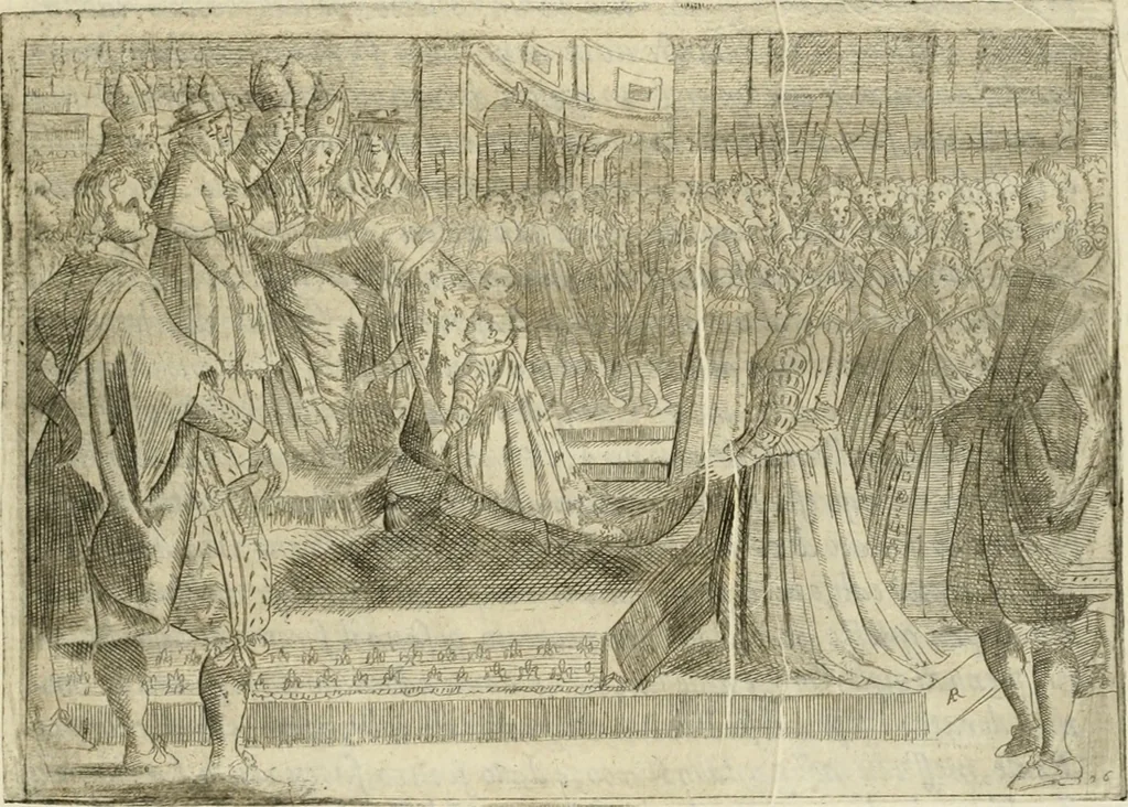 An illustration from Eseqvie d'Arrigo qvarto cristianissimo re di Francia, e di Navarra : celebrate in Firenze dal serenissimo don Cosimo II granduca di Toscana, 1610, leaf 54