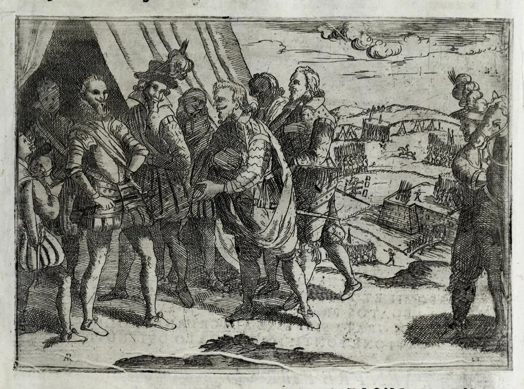 An illustration from Eseqvie d'Arrigo qvarto cristianissimo re di Francia, e di Navarra : celebrate in Firenze dal serenissimo don Cosimo II granduca di Toscana, 1610, leaf 43