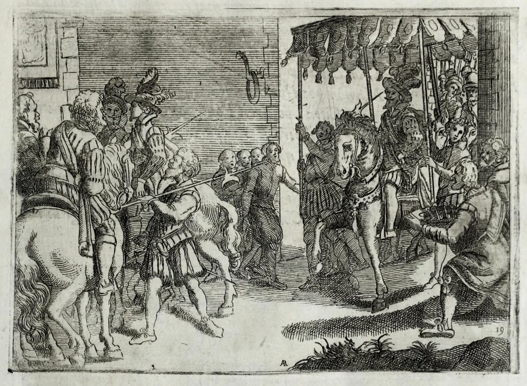 An illustration from Eseqvie d'Arrigo qvarto cristianissimo re di Francia, e di Navarra : celebrate in Firenze dal serenissimo don Cosimo II granduca di Toscana, 1610, leaf 51