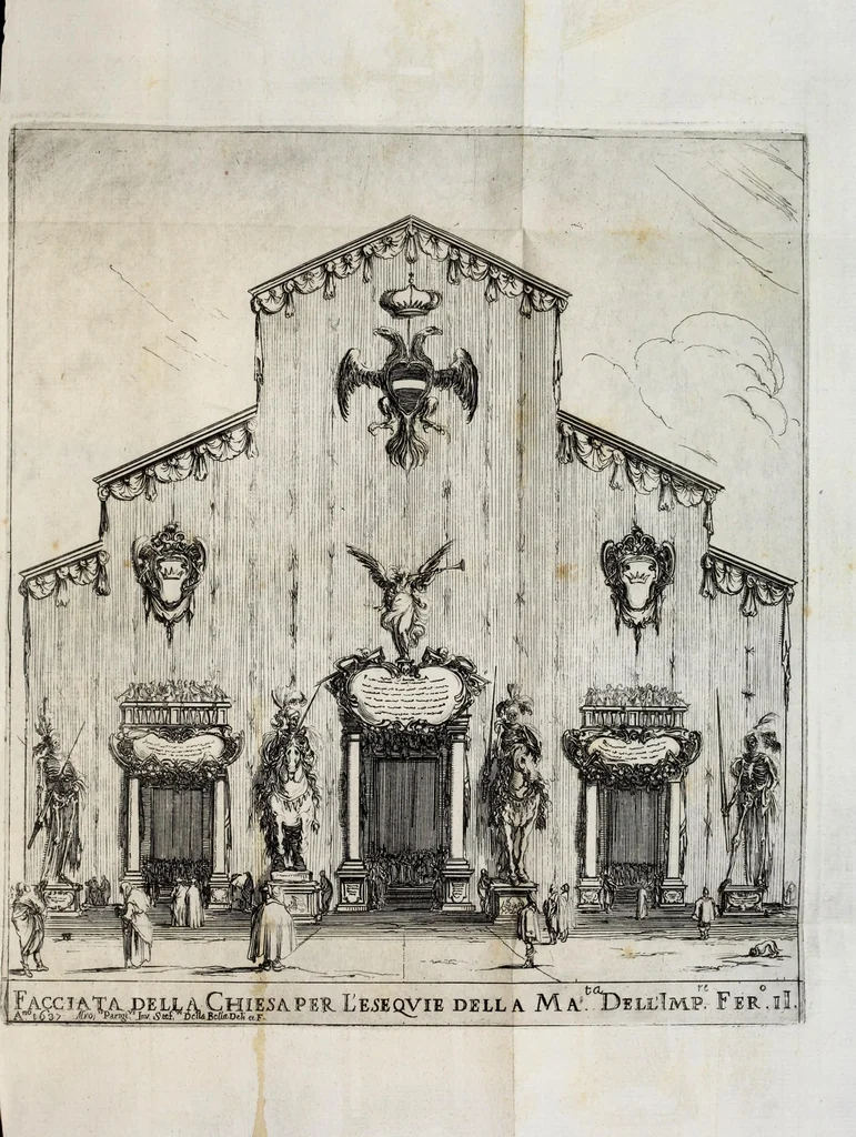 An illustration from Eseqvie della maestà cesarea dell'imperadore Ferdinando II : celebrate dall'altezza sereniss. di Ferdinando II, gran duca di Toscana, nell'insigne collegiata di San Lorenzo, il dì 2. d'aprile 1637, 1638, leaf 75