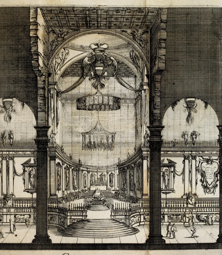 An illustration from Eseqvie della maestà cesarea dell'imperadore Ferdinando II : celebrate dall'altezza sereniss. di Ferdinando II, gran duca di Toscana, nell'insigne collegiata di San Lorenzo, il dì 2. d'aprile 1637, 1638, leaf 77