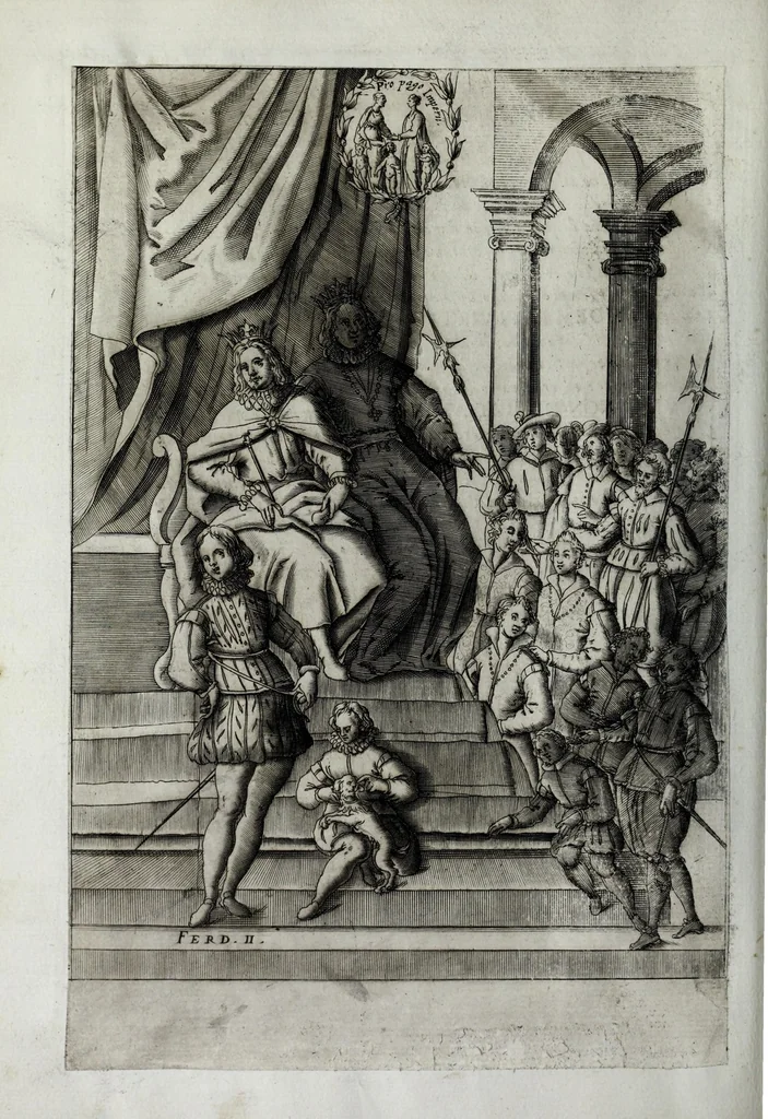 An illustration from Eseqvie fatte in Venetia dalla natione fiorentina al serenissimo d. Cosimo II qvarto gran dvca di Toscana il dì 25 di maggio j62j, 1621, leaf 22