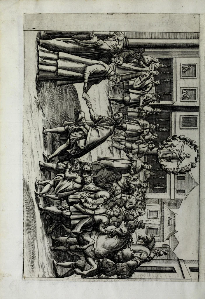 An illustration from Eseqvie fatte in Venetia dalla natione fiorentina al serenissimo d. Cosimo II qvarto gran dvca di Toscana il dì 25 di maggio j62j, 1621, leaf 30