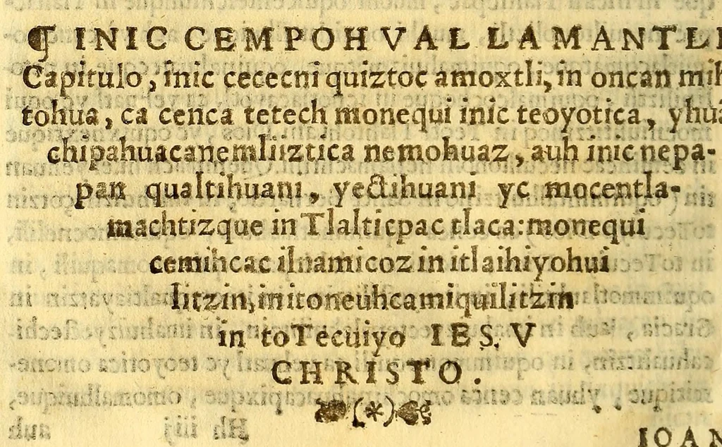 An illustration from Espeio divino en lengua mexicana, : en que pueden verse los padres, y tomar documento para acertar a doctrinar bien a sus hijos, y aficionallos alas virtudes., 1607, leaf 264