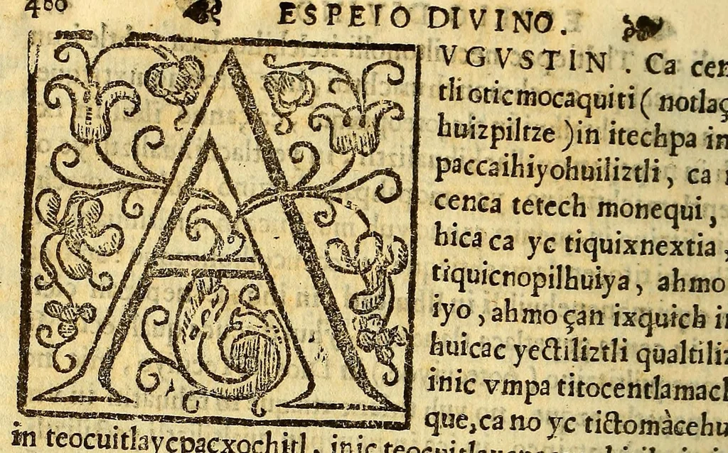 An illustration from Espeio divino en lengua mexicana, : en que pueden verse los padres, y tomar documento para acertar a doctrinar bien a sus hijos, y aficionallos alas virtudes., 1607, leaf 492