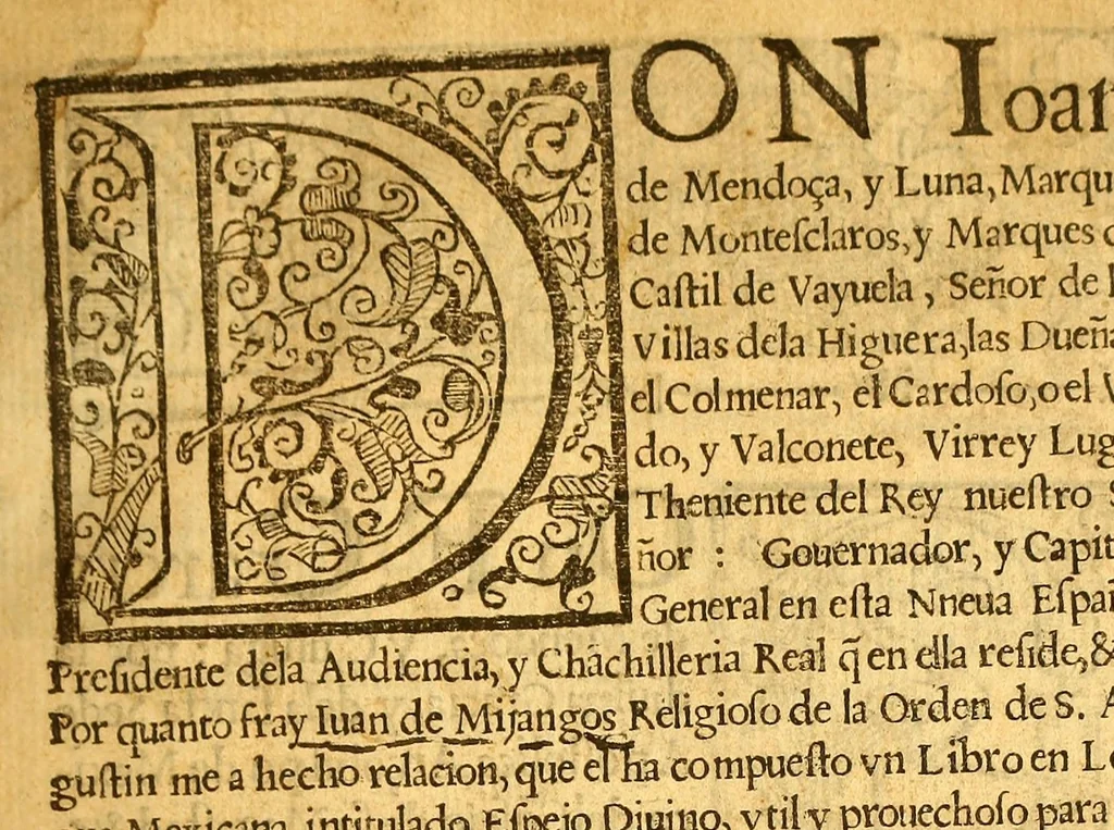 An illustration from Espeio divino en lengua mexicana, : en que pueden verse los padres, y tomar documento para acertar a doctrinar bien a sus hijos, y aficionallos alas virtudes., 1607, leaf 5