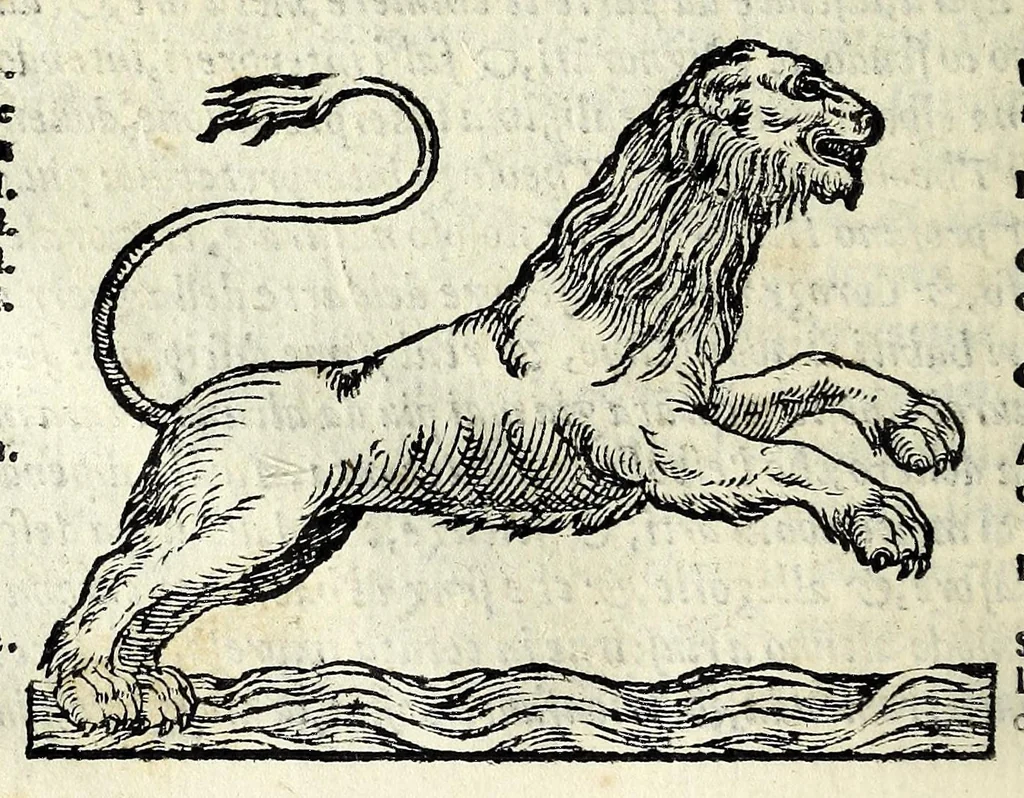 An illustration from Espositione dell'XI. et XII. cap. del IIII. lib. d'Esdra : sopra gli accidenti passati, presenti, & futuri della reuolutione del grande & tremendo imperio dell'aquila, quarta, & ultima monarchia nel mondo, 1571, leaf 28