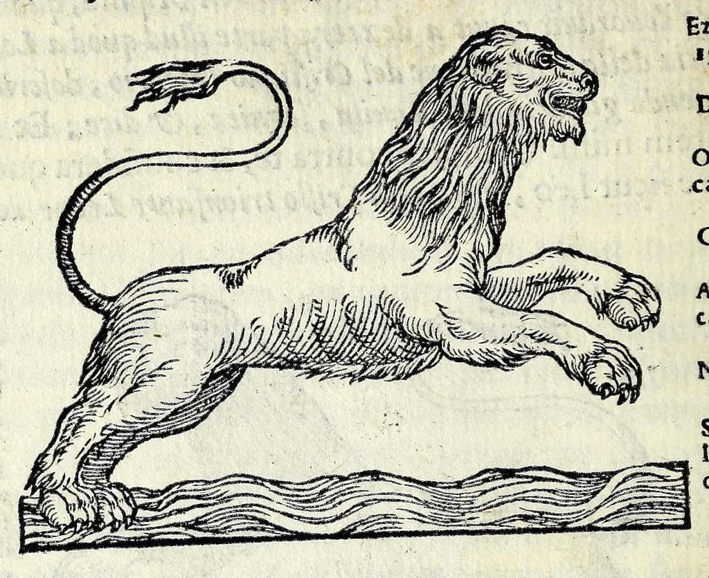 An illustration from Espositione dell'XI. et XII. cap. del IIII. lib. d'Esdra : sopra gli accidenti passati, presenti, & futuri della reuolutione del grande & tremendo imperio dell'aquila, quarta, & ultima monarchia nel mondo, 1571, leaf 92