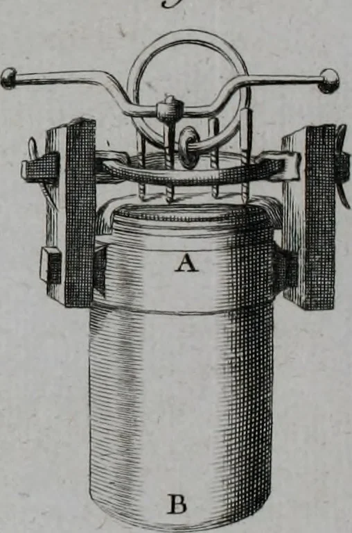 An illustration from Essai de physique, par Mr. Pierre van Musschenbroek ... avec une description de nouvelles sortes de machines pneumatiques, et un recueil d'expériences par Mr. J. v[an] M[usschenbroek] Traduit du hollandois par Mr. Pierre Massuet .., 1751, leaf 431