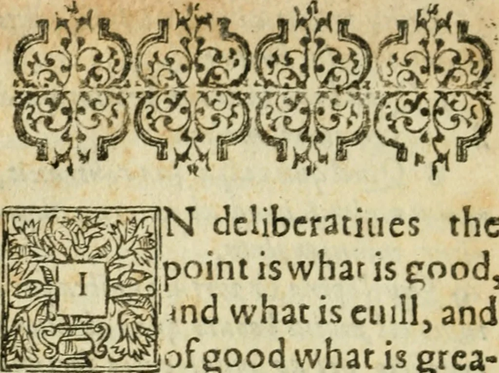An illustration from The essaies of Sr. Francis Bacon ... His religious meditations. Places of perswasion and disswasion. Seene and allowed, 1613, leaf 193