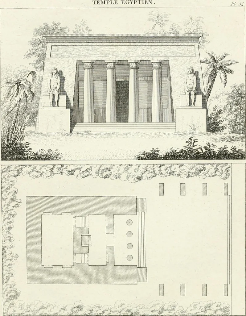An illustration from Essai sur la composition et l'ornement des jardins : ou, Recueil de plans de jardins de ville et de campagne, de fabriques propres à leur décoration, et de machines pour élever les eaux ; ouvrage faisant suite à l'Almanach du bon jardinier, 1823, leaf 135