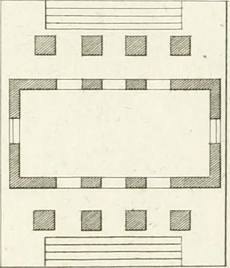 An illustration from Essai sur la composition et l'ornement des jardins : ou, Recueil de plans de jardins de ville et de campagne, de fabriques propres à leur décoration, et de machines pour élever les eaux ; ouvrage faisant suite à l'Almanach du bon jardinier, 1823, leaf 143