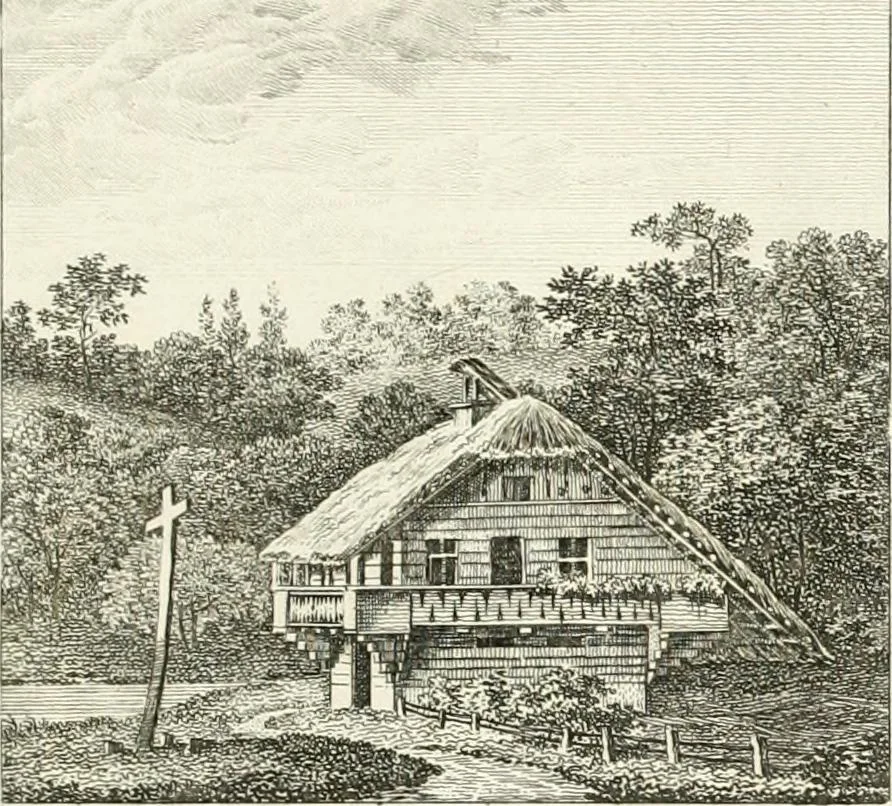 An illustration from Essai sur la composition et l'ornement des jardins : ou, Recueil de plans de jardins de ville et de campagne, de fabriques propres à leur décoration, et de machines pour élever les eaux ; ouvrage faisant suite à l'Almanach du bon jardinier, 1823, leaf 187