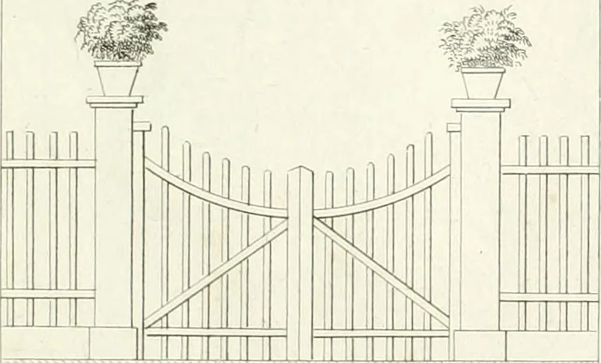 An illustration from Essai sur la composition et l'ornement des jardins : ou, Recueil de plans de jardins de ville et de campagne, de fabriques propres à leur décoration, et de machines pour élever les eaux ; ouvrage faisant suite à l'Almanach du bon jardinier, 1823, leaf 195