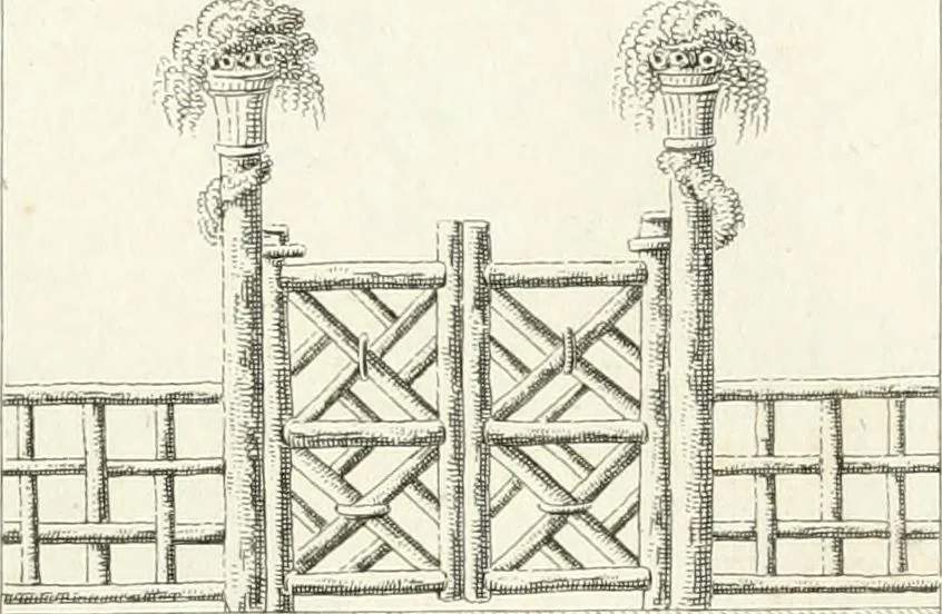 An illustration from Essai sur la composition et l'ornement des jardins : ou, Recueil de plans de jardins de ville et de campagne, de fabriques propres à leur décoration, et de machines pour élever les eaux ; ouvrage faisant suite à l'Almanach du bon jardinier, 1823, leaf 195
