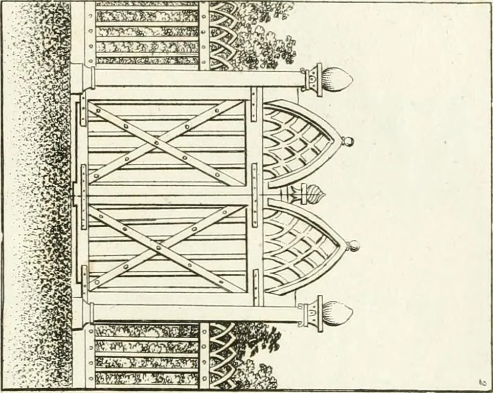 An illustration from Essai sur la composition et l'ornement des jardins : ou, Recueil de plans de jardins de ville et de campagne, de fabriques propres à leur décoration, et de machines pour élever les eaux ; ouvrage faisant suite à l'Almanach du bon jardinier, 1823, leaf 197