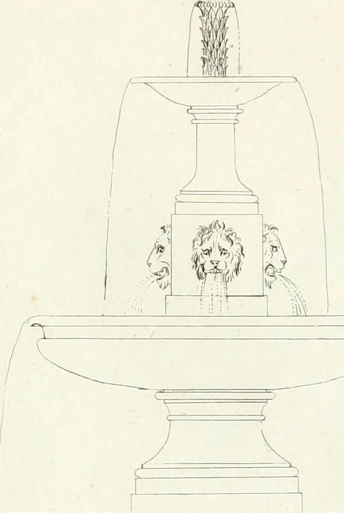 An illustration from Essai sur la composition et l'ornement des jardins : ou, Recueil de plans de jardins de ville et de campagne, de fabriques propres à leur décoration, et de machines pour élever les eaux ; ouvrage faisant suite à l'Almanach du bon jardinier, 1823, leaf 213