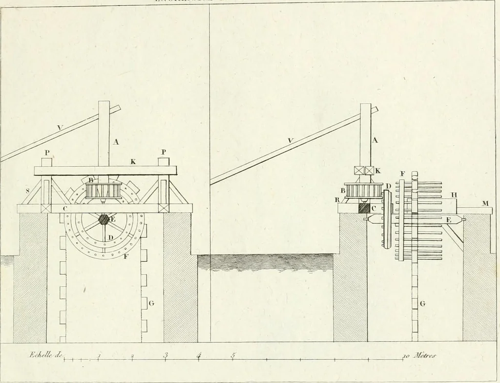 An illustration from Essai sur la composition et l'ornement des jardins : ou, Recueil de plans de jardins de ville et de campagne, de fabriques propres à leur décoration, et de machines pour élever les eaux ; ouvrage faisant suite à l'Almanach du bon jardinier, 1823, leaf 221