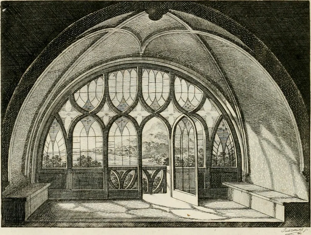 An illustration from Essai sur la composition et l'ornement des jardins : ou, Recueil de plans de jardins de ville et de campagne, de fabriques propres à leur décoration, et de machines pour élever les eaux ; ouvrage faisant suite à l'Almanach du bon jardinier, 1823, leaf 4