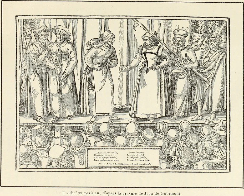 An illustration from Essai sur l'histoire du théâtre : la mise en scène, le décor, le costume, l'architecture, l'éclairage, l'hygiène, 1893, leaf 170