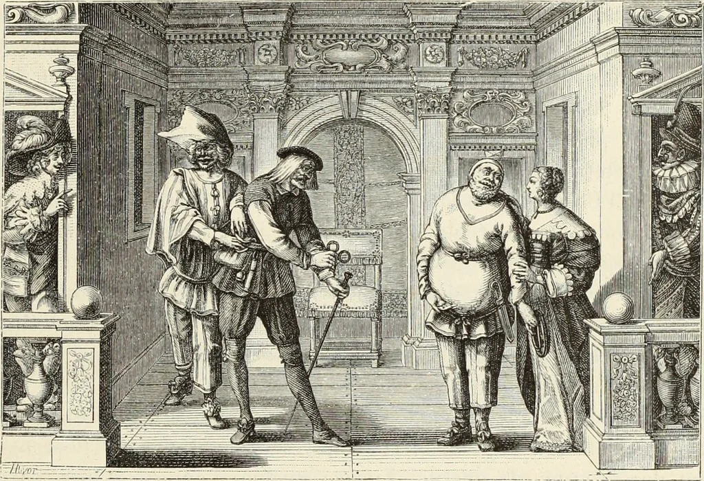An illustration from Essai sur l'histoire du théâtre : la mise en scène, le décor, le costume, l'architecture, l'éclairage, l'hygiène, 1893, leaf 182