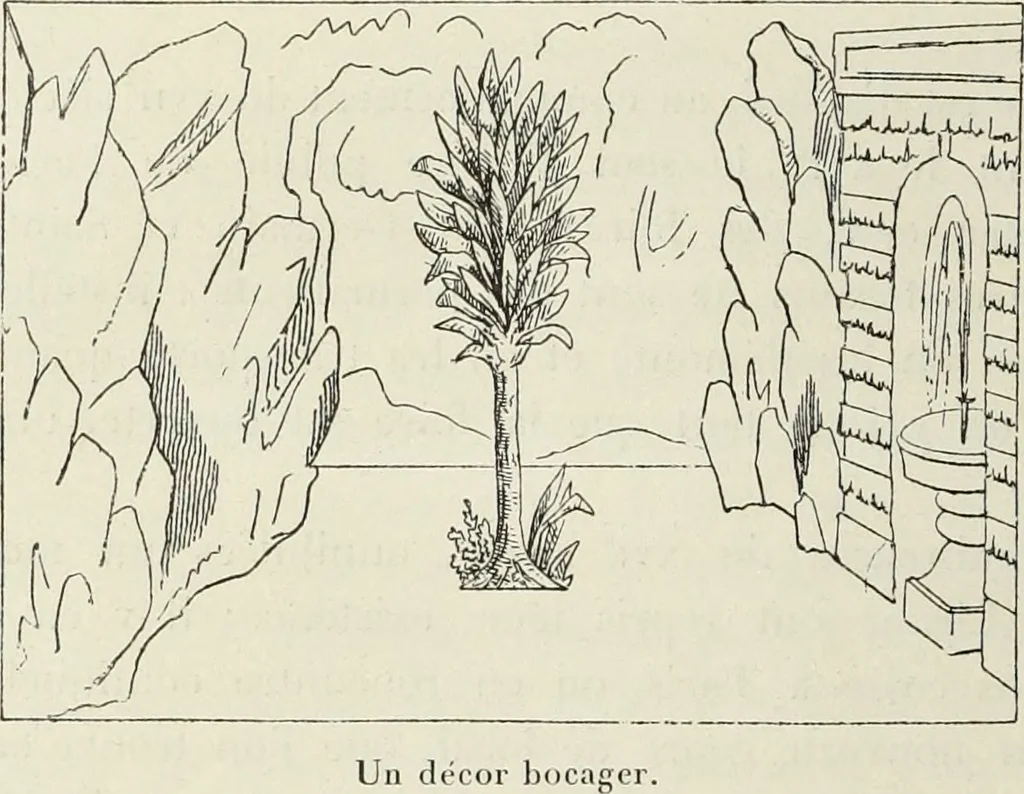 An illustration from Essai sur l'histoire du théâtre : la mise en scène, le décor, le costume, l'architecture, l'éclairage, l'hygiène, 1893, leaf 185