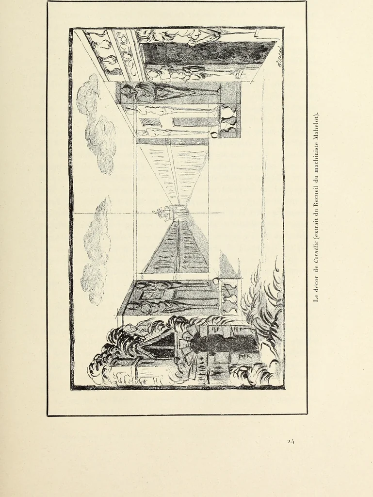 An illustration from Essai sur l'histoire du théâtre : la mise en scène, le décor, le costume, l'architecture, l'éclairage, l'hygiène, 1893, leaf 202