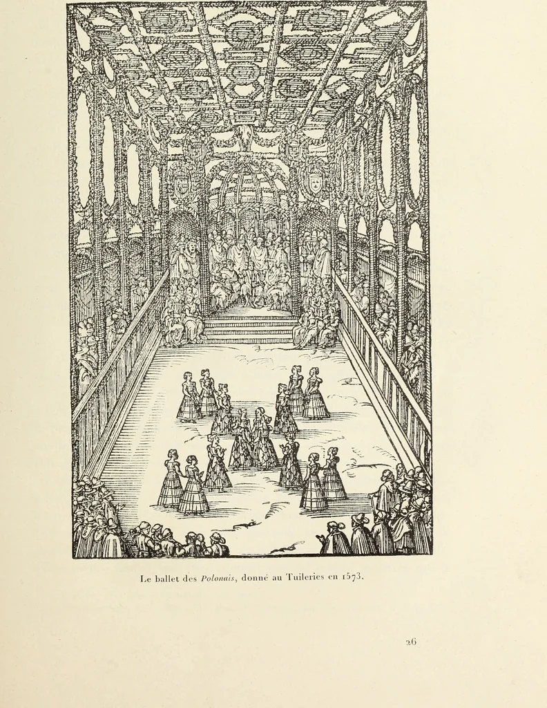 An illustration from Essai sur l'histoire du théâtre : la mise en scène, le décor, le costume, l'architecture, l'éclairage, l'hygiène, 1893, leaf 218