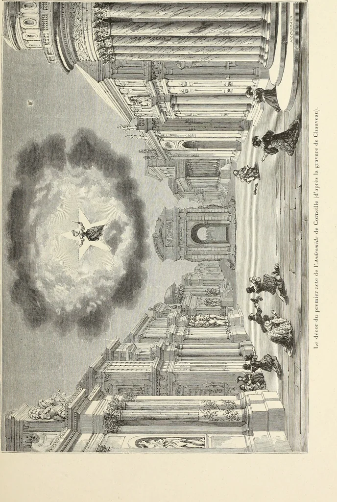 An illustration from Essai sur l'histoire du théâtre : la mise en scène, le décor, le costume, l'architecture, l'éclairage, l'hygiène, 1893, leaf 222