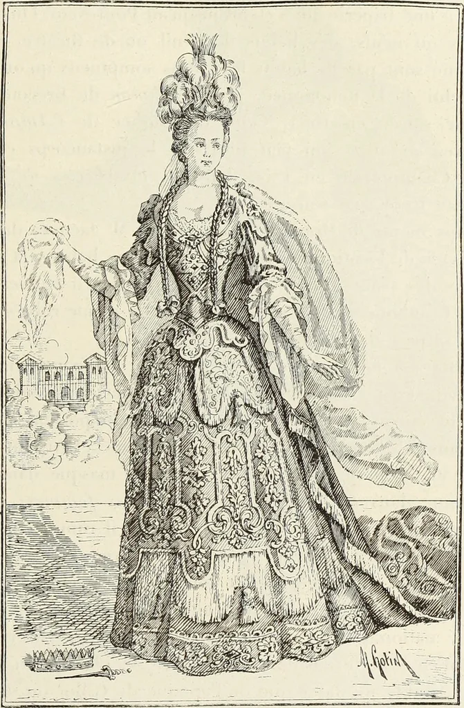 An illustration from Essai sur l'histoire du théâtre : la mise en scène, le décor, le costume, l'architecture, l'éclairage, l'hygiène, 1893, leaf 416