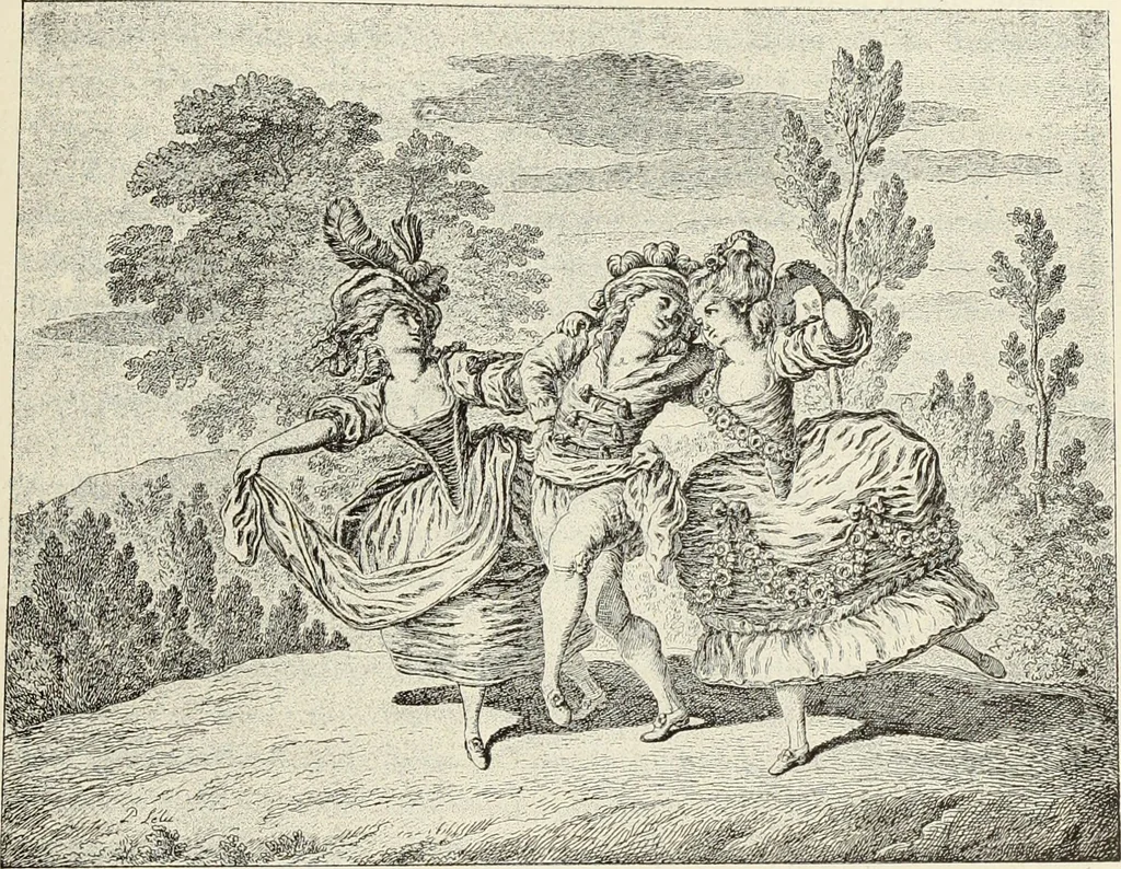 An illustration from Essai sur l'histoire du théâtre : la mise en scène, le décor, le costume, l'architecture, l'éclairage, l'hygiène, 1893, leaf 442