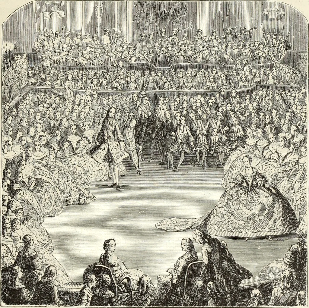 An illustration from Essai sur l'histoire du théâtre : la mise en scène, le décor, le costume, l'architecture, l'éclairage, l'hygiène, 1893, leaf 450