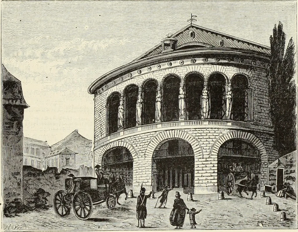 An illustration from Essai sur l'histoire du théâtre : la mise en scène, le décor, le costume, l'architecture, l'éclairage, l'hygiène, 1893, leaf 474