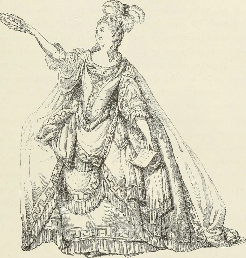 An illustration from Essai sur l'histoire du théâtre : la mise en scène, le décor, le costume, l'architecture, l'éclairage, l'hygiène, 1893, leaf 484
