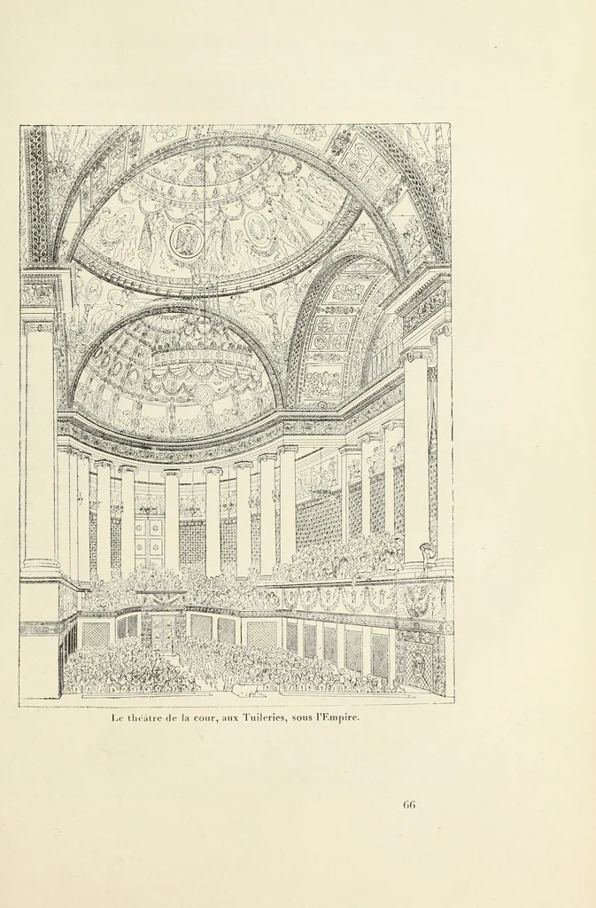 An illustration from Essai sur l'histoire du théâtre : la mise en scène, le décor, le costume, l'architecture, l'éclairage, l'hygiène, 1893, leaf 538
