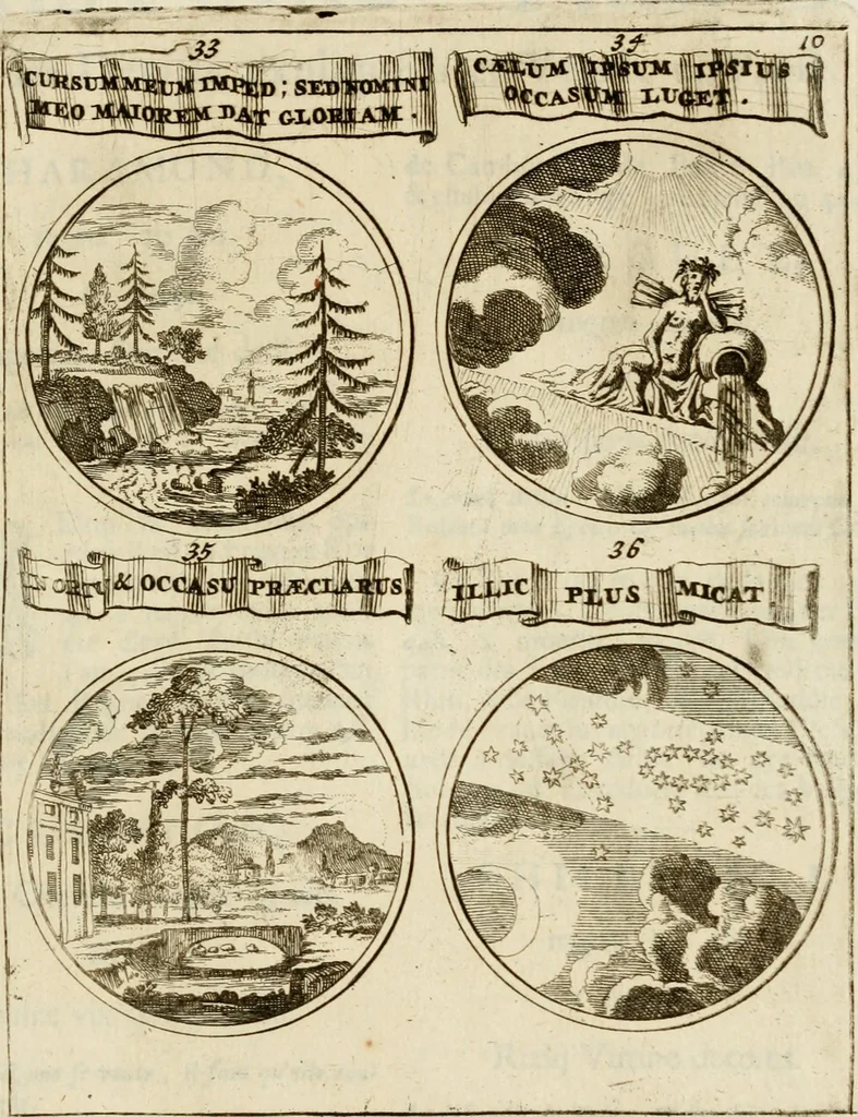 An illustration from Essay d'un dictionnaire contenant la connoissance du monde, des sciences universelles, et particulierement celle des medailles, des passions, des moeurs, des vertus et des vices, &c. : representé par des figures hyerogliphiques, expliquèes en prose & en vers, 1700, leaf 232