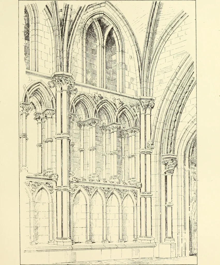 An illustration from An essay on the history of English church architecture prior to the separation of England from the Roman obedience, 1881, leaf 194