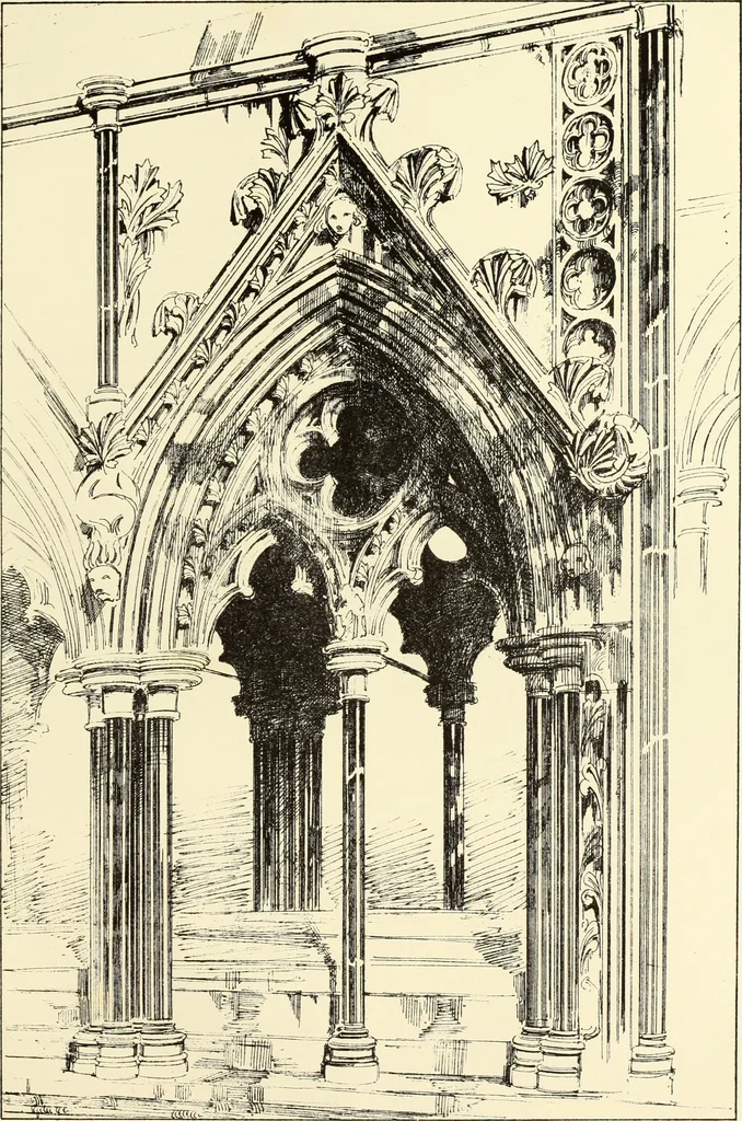 An illustration from An essay on the history of English church architecture prior to the separation of England from the Roman obedience, 1881, leaf 218