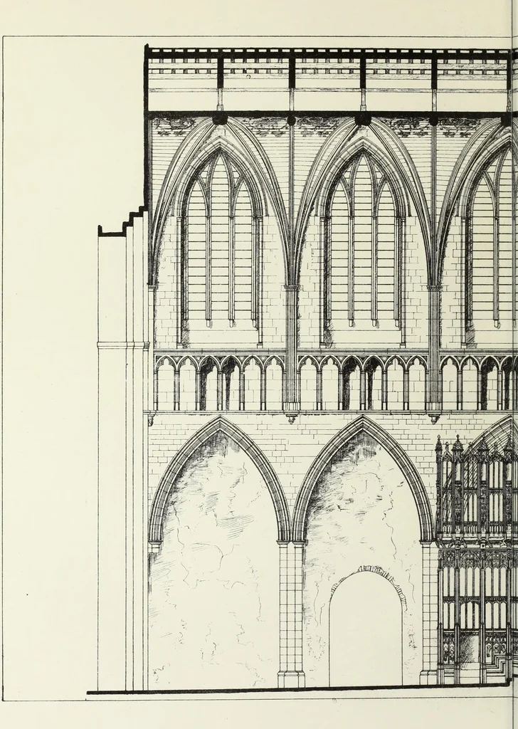 An illustration from An essay on the history of English church architecture prior to the separation of England from the Roman obedience, 1881, leaf 180
